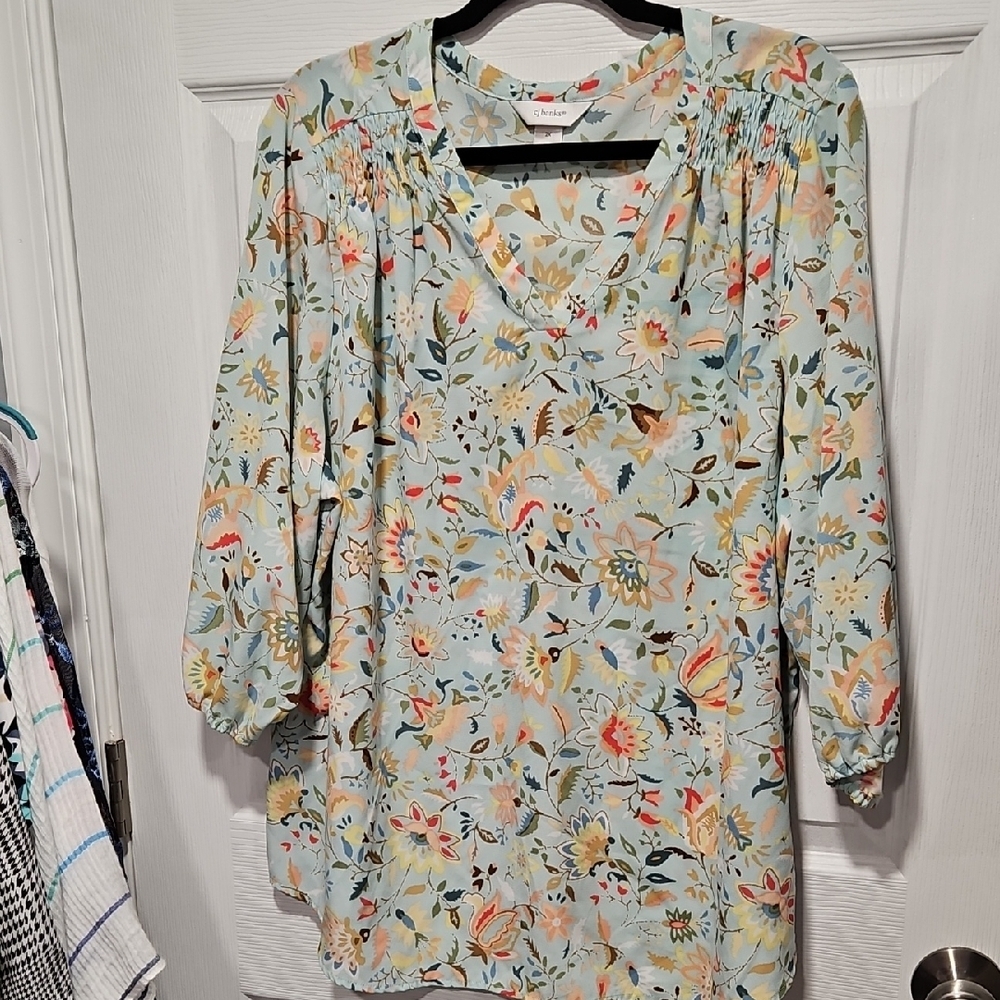 CJ Banks Multicolor Floral Blouse